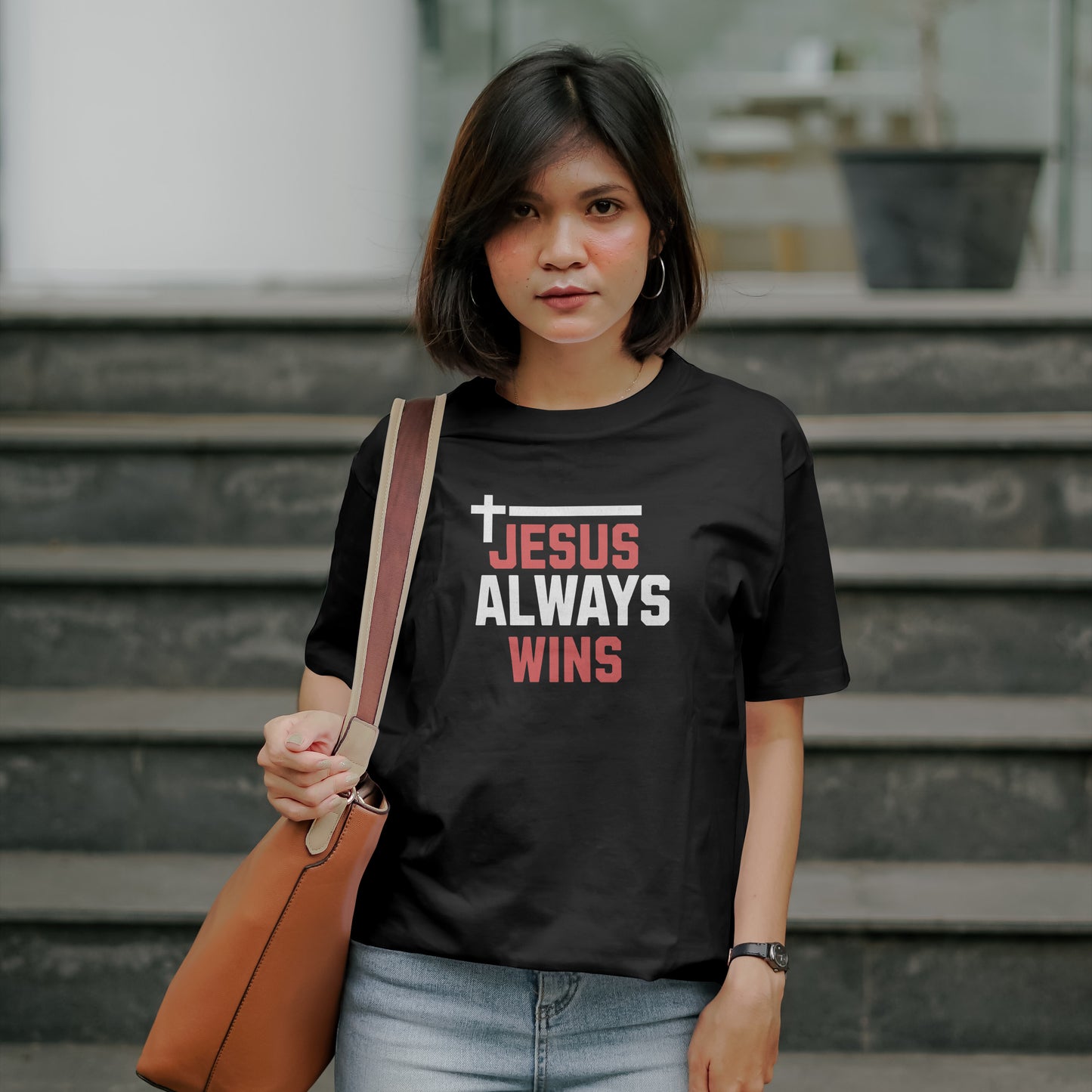 Christian Victory Unisex T-Shirt - Jesus Always Wins Design